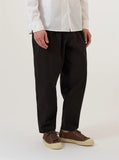 Summer Canvas Pleated Track Pant - Licorice
