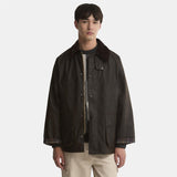 Oversized Bedale Waxed Jacket - Dark Brown