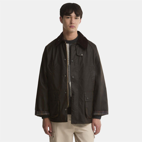 Oversized Bedale Waxed Jacket - Dark Brown