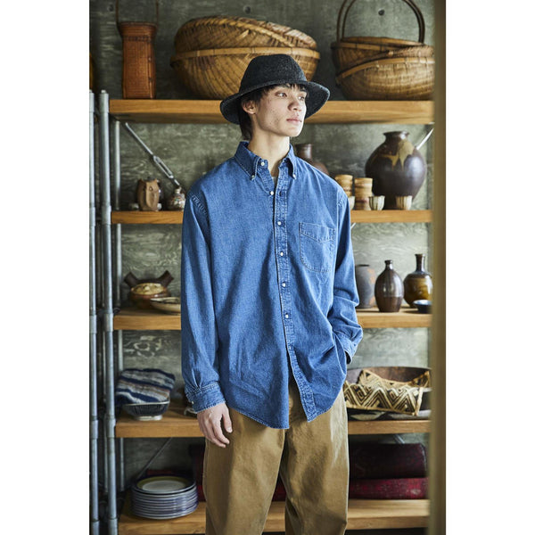 Denim Standard Button Down Shirt - Denim Used