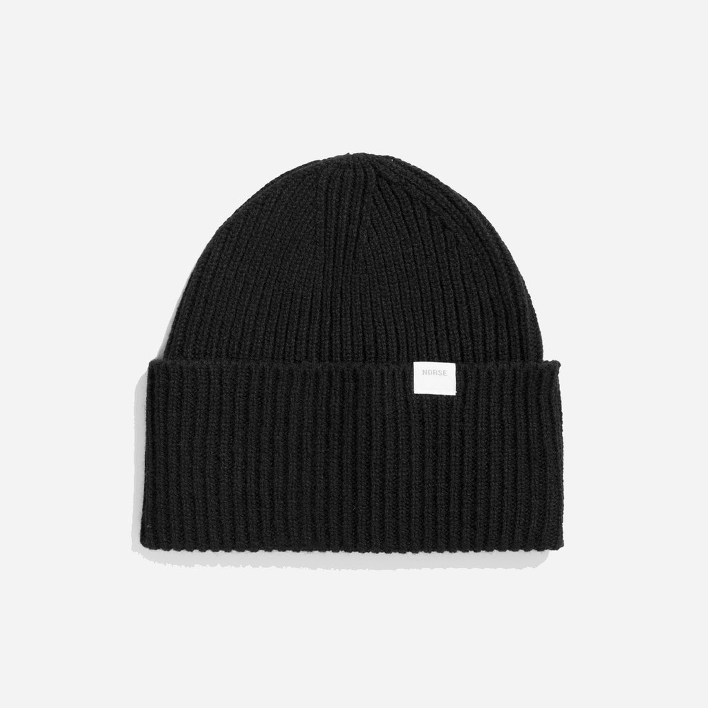 Norse Standard Merino Lambswool Beanie - Black