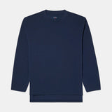 Long Sleeve Pique Top - Navy