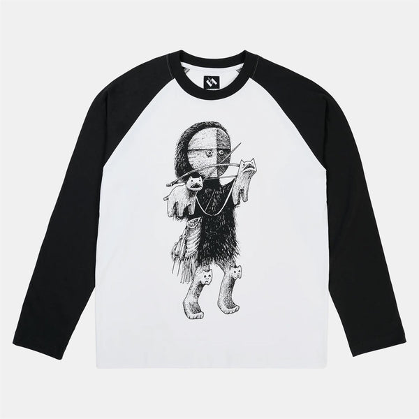Siberian Girl Raglan - Black/White