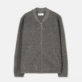 Zip Bomber Wool Fleece - Grey Marl