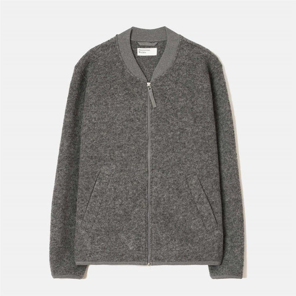 Zip Bomber Wool Fleece - Grey Marl