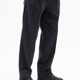 Benn Relaxed Twill Pleated Trouser - Black