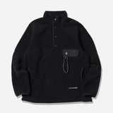 wool fleece pullover - black