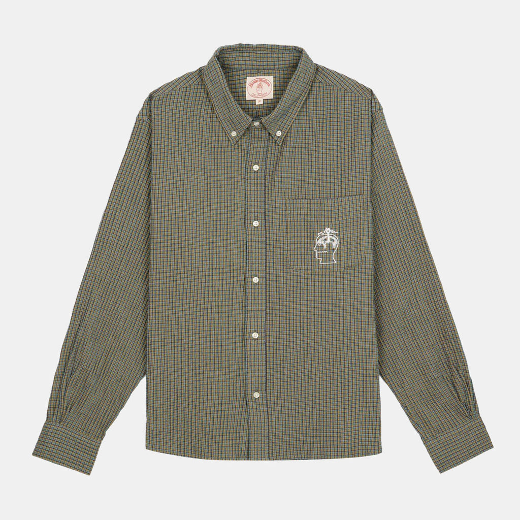 Brooks Brothers California Check Oxford Button Up Shirt - Green