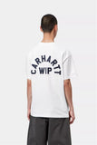 S/S Arch Script T-Shirt - White/Dark Navy