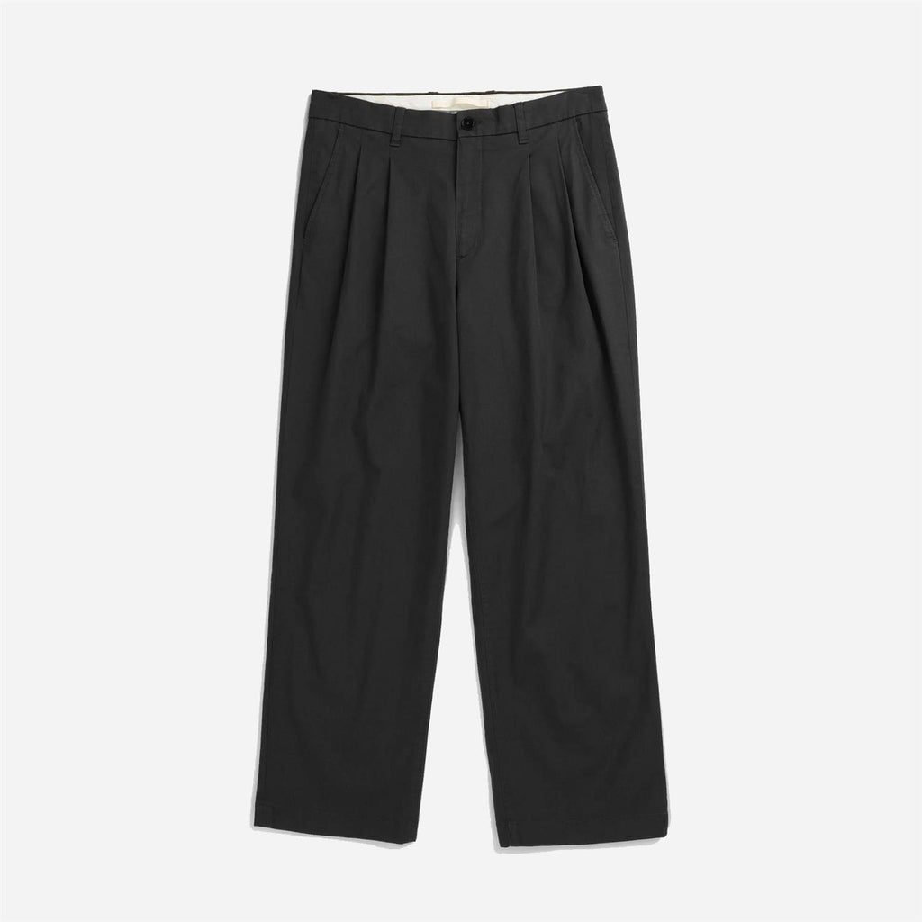 Hestur Relaxed Twill Pleated Trouser - Black