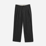 Hestur Relaxed Twill Pleated Trouser - Black