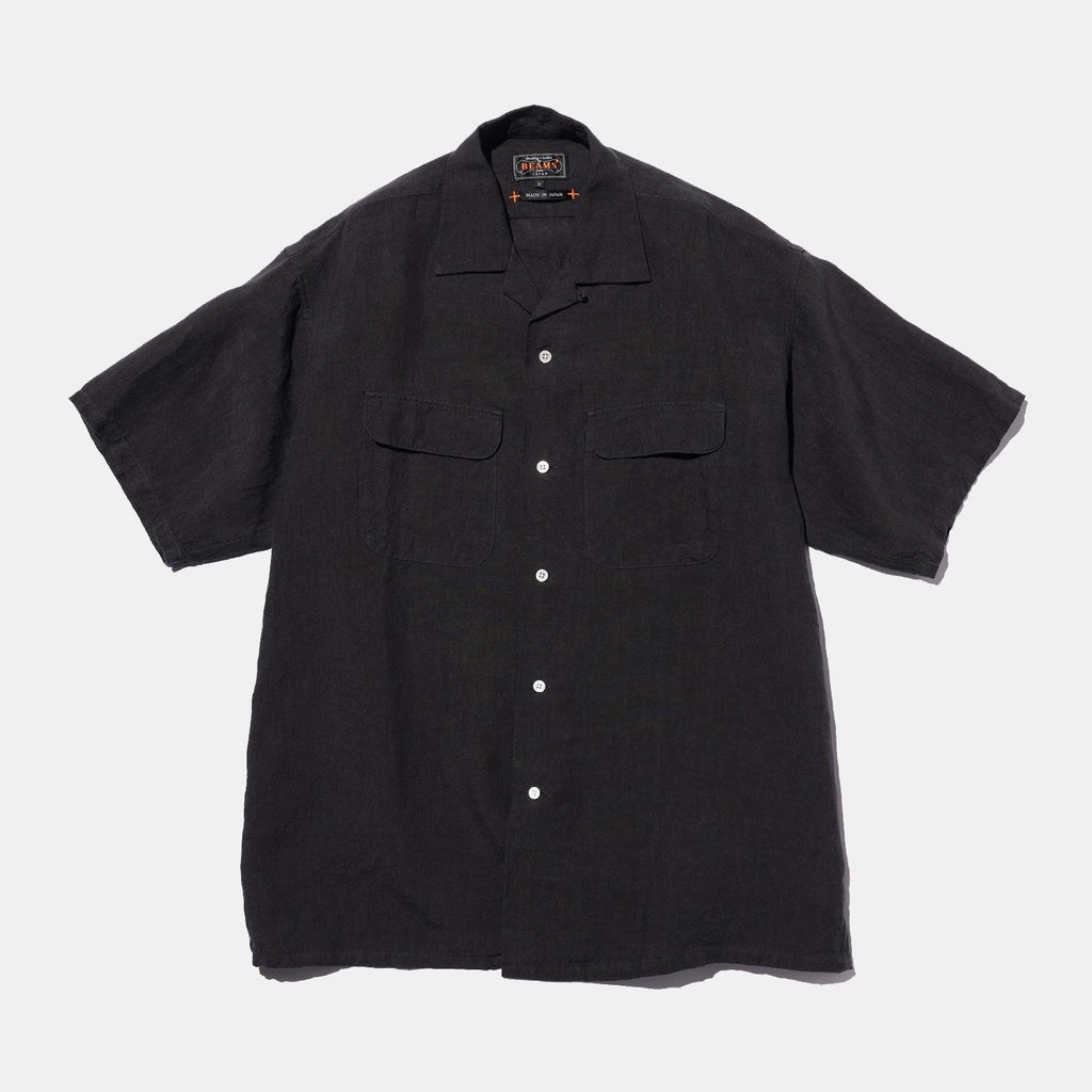 Open Collar 1/40 Linen - Charcoal