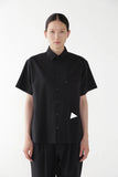 dry soft seersucker SS shirt - navy