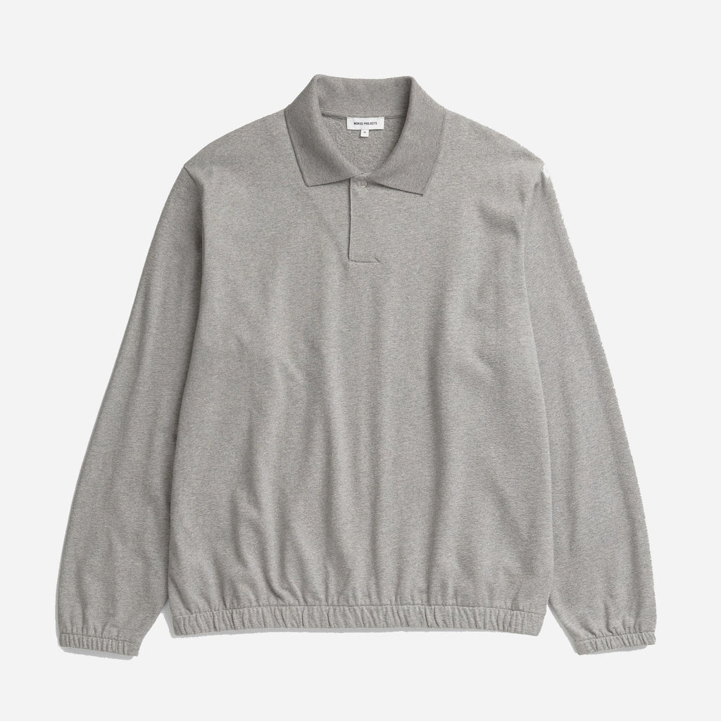 Sylane Relaxed Light Pile Jersey Polo - Grey Melange