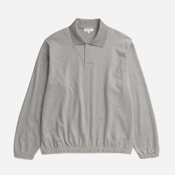 Sylane Relaxed Light Pile Jersey Polo - Grey Melange