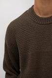 Nordhavn Racked Cotton Sweater- Turkisk Coffee