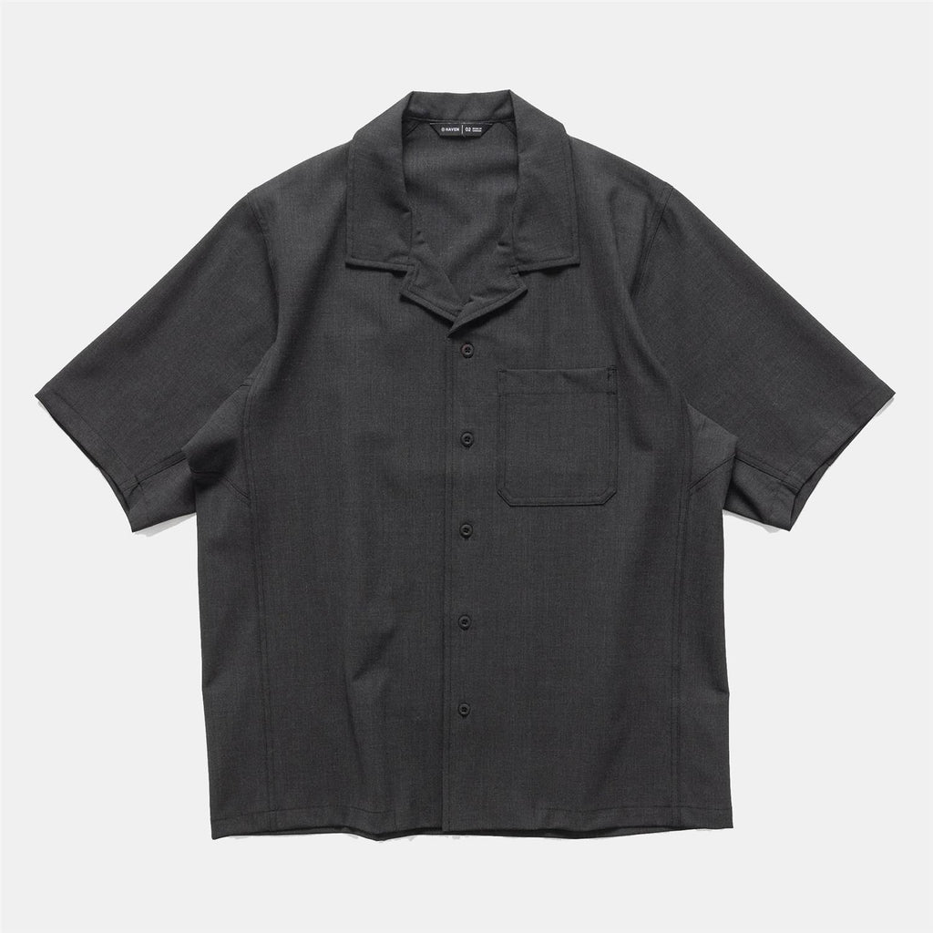 Revel S/S Shirt Tropical Wool - Charcoal