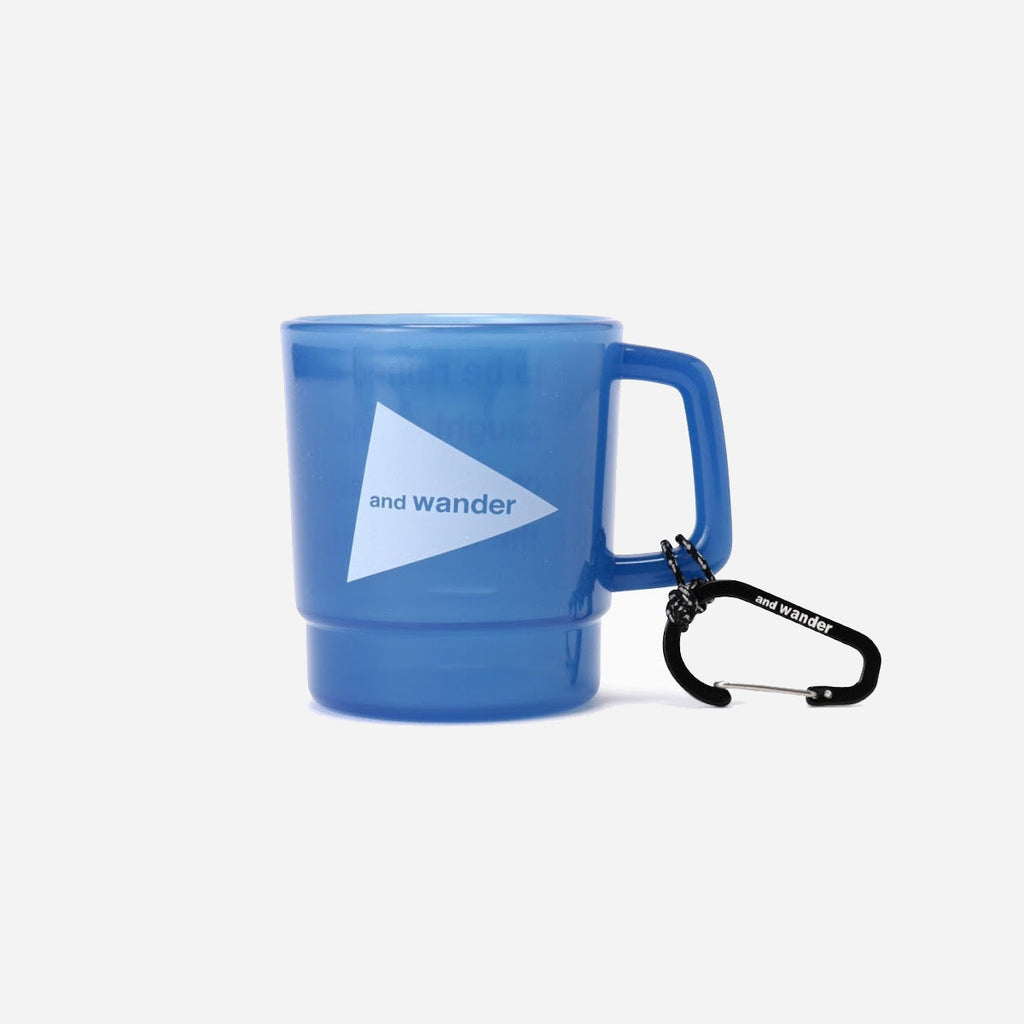 and wander logo PP mug - blue