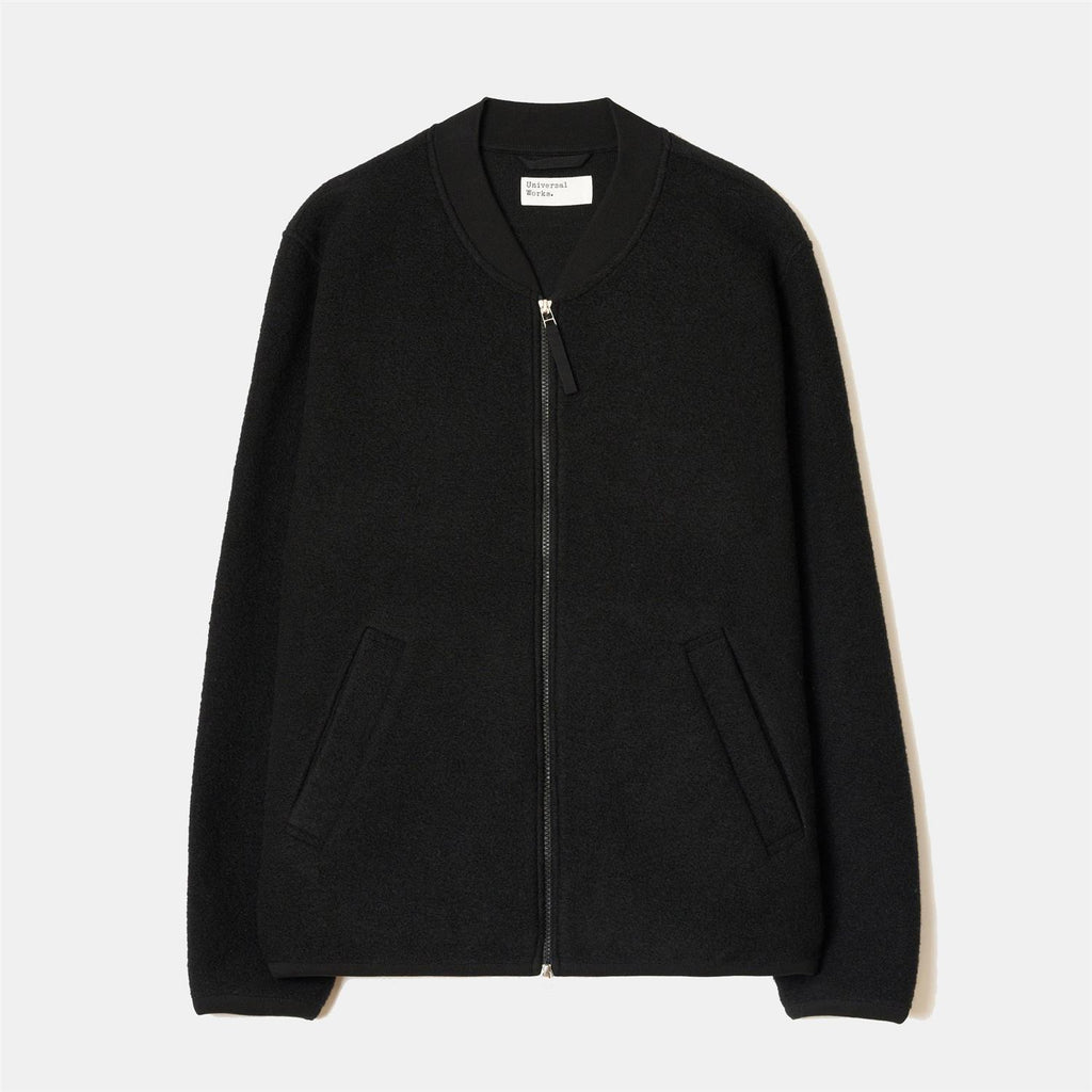 Zip Bomber Wool Fleece - Black