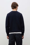Henning Cotton Wool Rib Sweater - Dark Navy