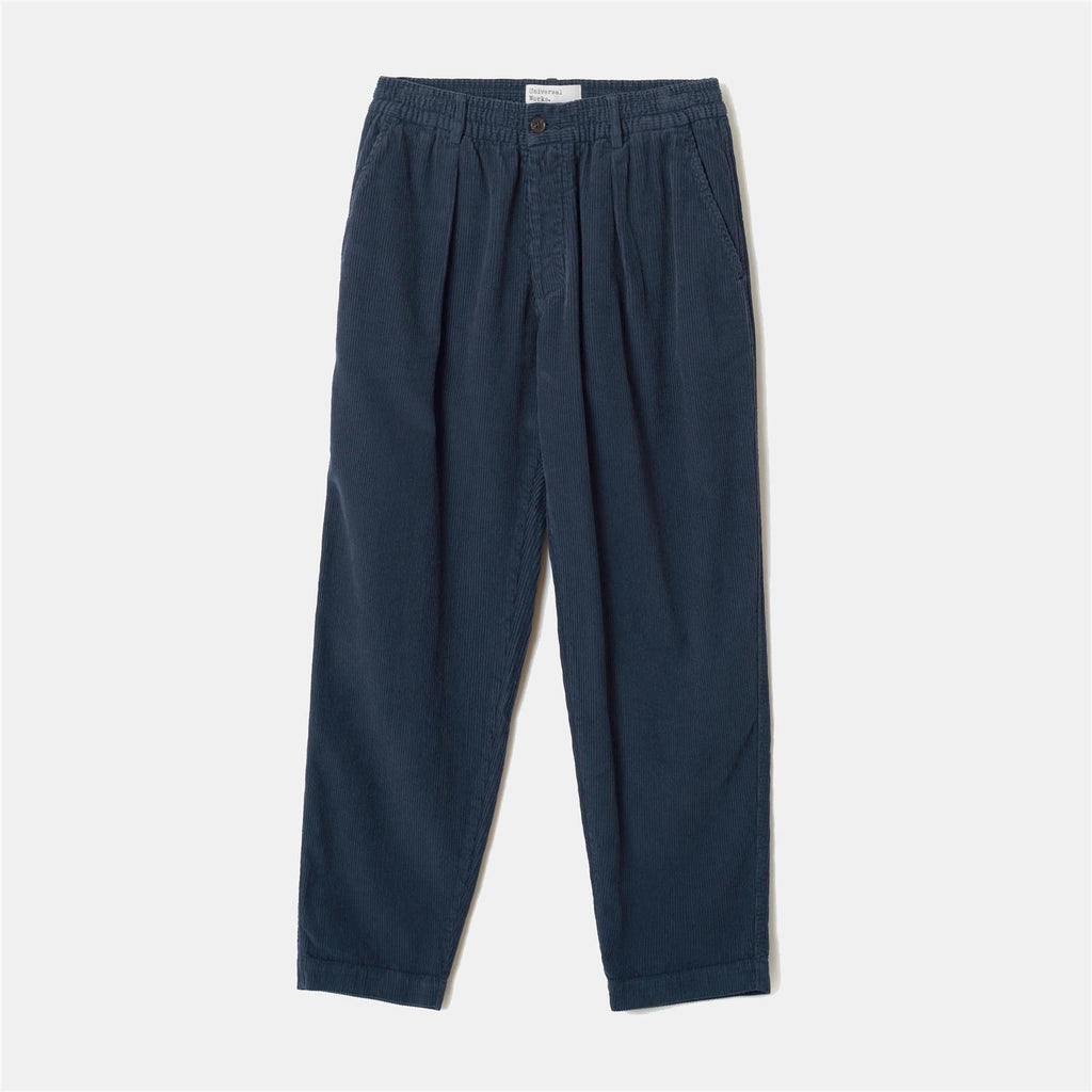 Pleated Track Pant Cord - Dark Navy