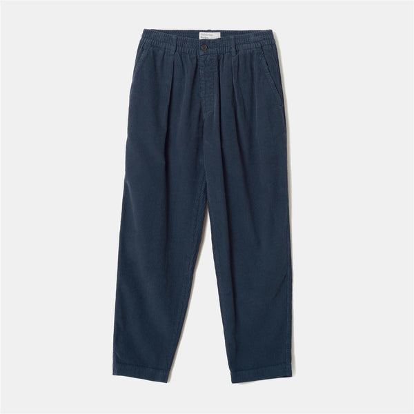 Pleated Track Pant Cord - Dark Navy