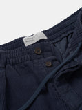 Pleated Track Pant Cord - Dark Navy