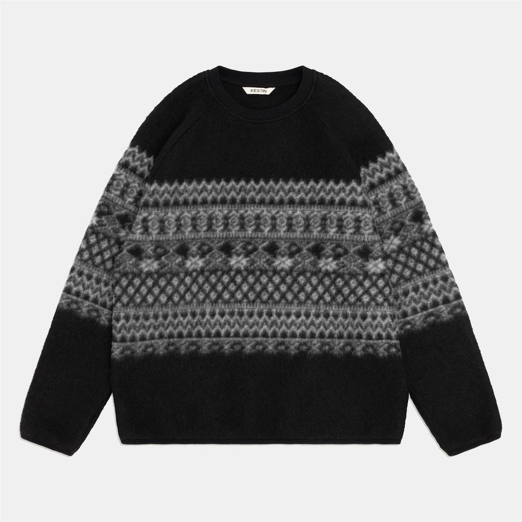 Junction Crew Fairisle Band Fleece - Black