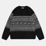 Junction Crew Fairisle Band Fleece - Black
