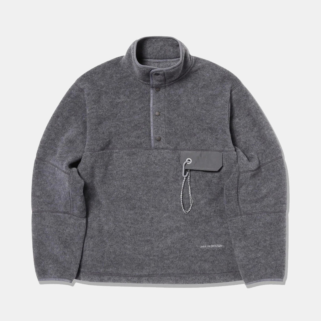 wool fleece pullover - gray