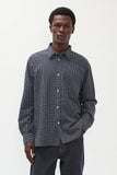 Espevik Check Oversized Shirt - Dark Navy