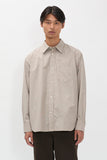 Espevik Oversize Micro Poplin Check Shirt - Oatmeal