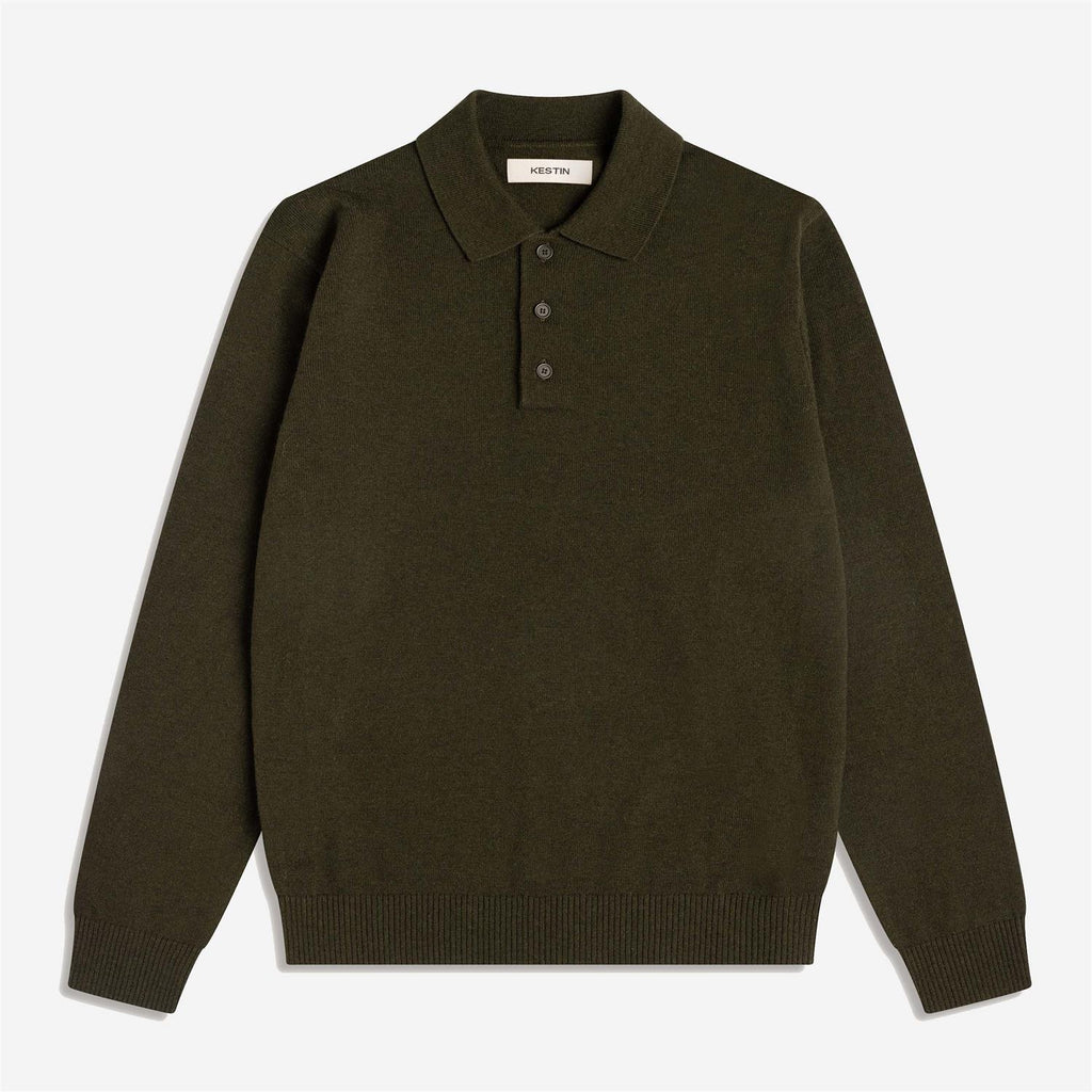 Mull Polo - Dark Olive Fine Wool Blend