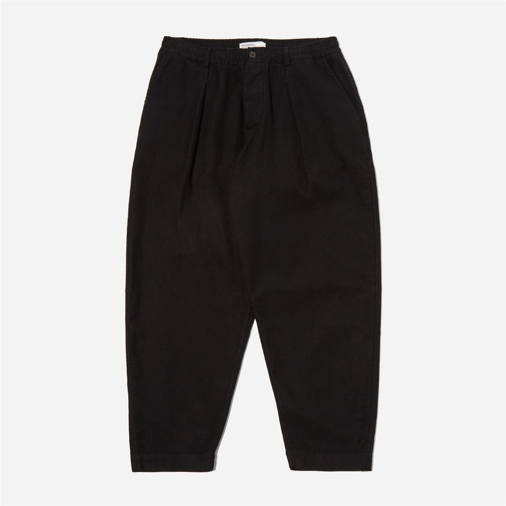Pleated Track Pant Comfort Moleskin - Black