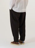 Summer Canvas Pleated Track Pant - Licorice