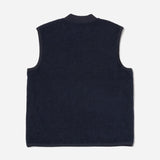 Zip Waistcoat Wool Fleece - Navy