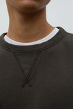 Gilja Brushed Diagonal Cotton Fleece Sweatshirt - Beech Green