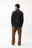 Washed Cotton Classic Shirt- Black