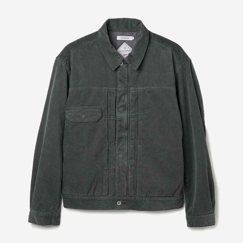 Trucker Blouson Cotton Cord Sulfur Dye WINDSTOPPER® - Gray