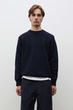 Henning Cotton Wool Rib Sweater - Dark Navy