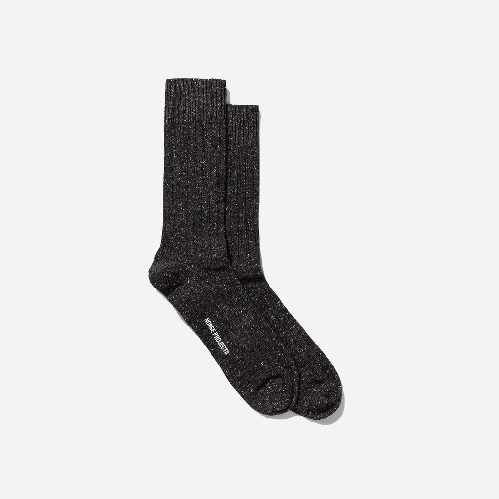 Bjarki Neps Wool Rib - Charcoal Melange