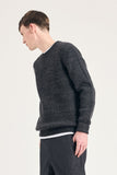 Henning Cotton Wool Rib Sweater - Dark Grey Melange
