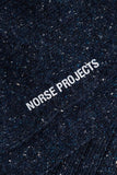 Bykle Neps Wool Rib Sock - Dark Navy