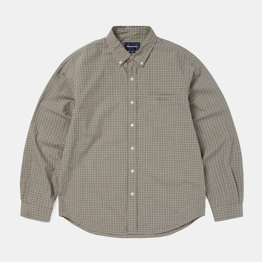 Lightweight Plaid Shirt - Beige
