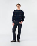 Striped Shaker Sweater - Navy Stripe