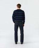 Striped Shaker Sweater - Navy Stripe
