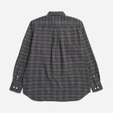 Ole Oversized Wool Check Shirt - Charcoal Grey