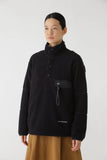 wool fleece pullover - black
