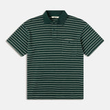 Dunn Polo - Green/Ecru Knitted Stripe