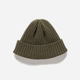 Ribbed Beanie - Lambswool - Olive